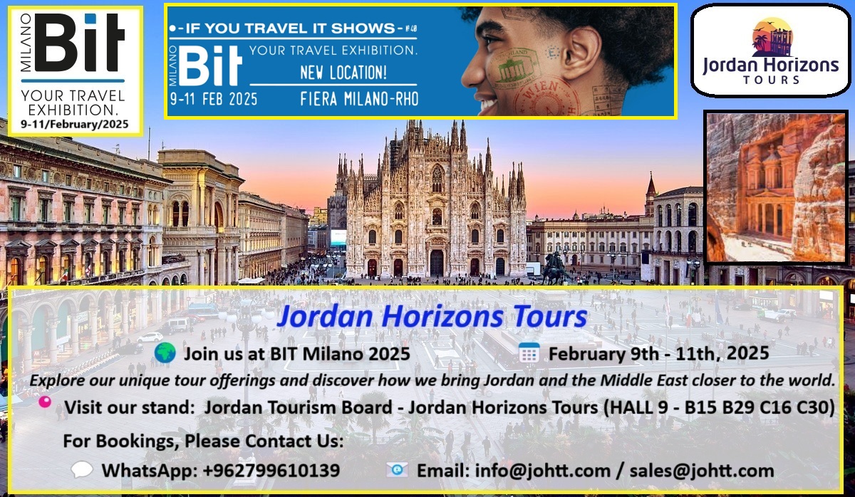 Join Jordan Horizons Tours at BIT Milano 2025: Explore Jordan & the Middle East